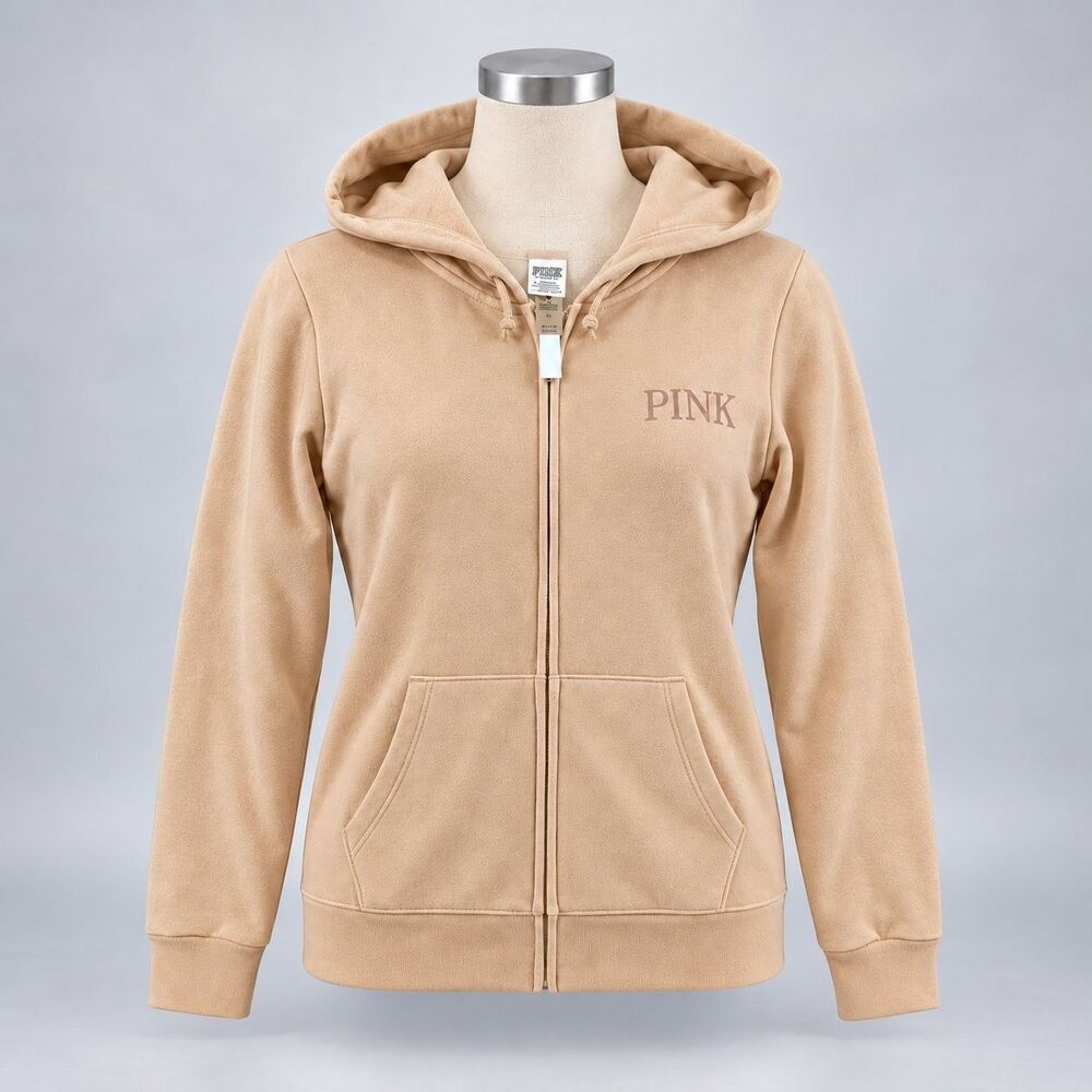 Pink Victoria's Secret Everyday Lounge Hoodie Womens S Beige NWT Hooded